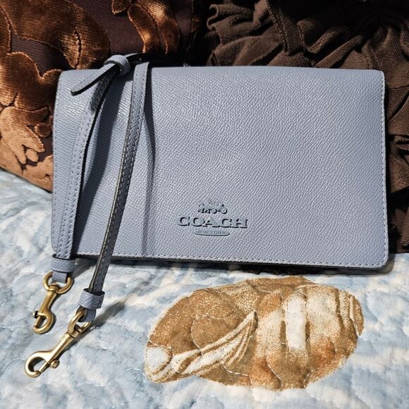 Coach Hayden Foldover Crossbody Clutch Bag Purse in Crossgrain Leather - Picture 1 of 8